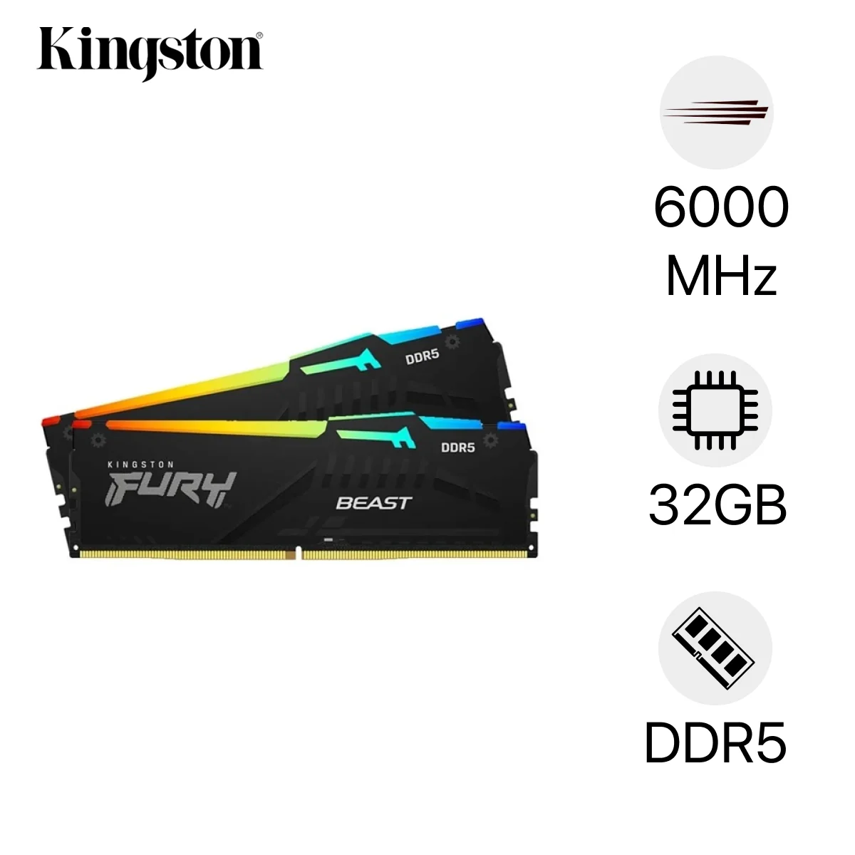 Ram PC Kingston Fury RGB DDR5 6000MHz 32GB